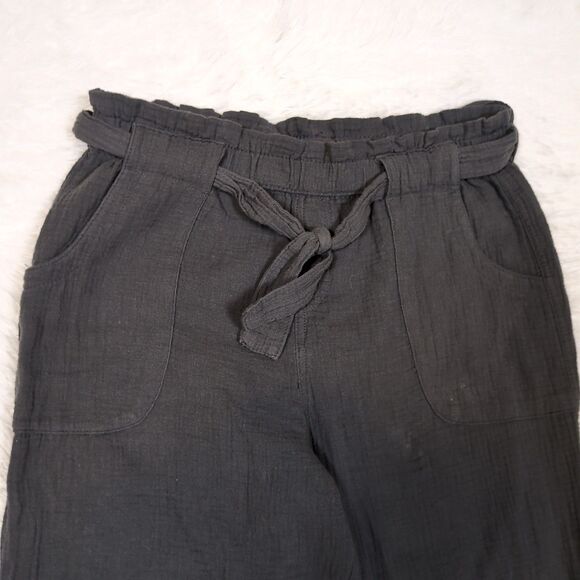 Lot 2 Cat & Jack Girls XL Cotton Gauze Jogger Pants Gray Green Tie Waist Pockets - Picture 11 of 13